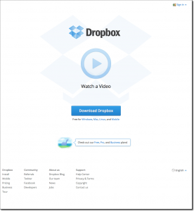 DropBox homepage 12-12-12