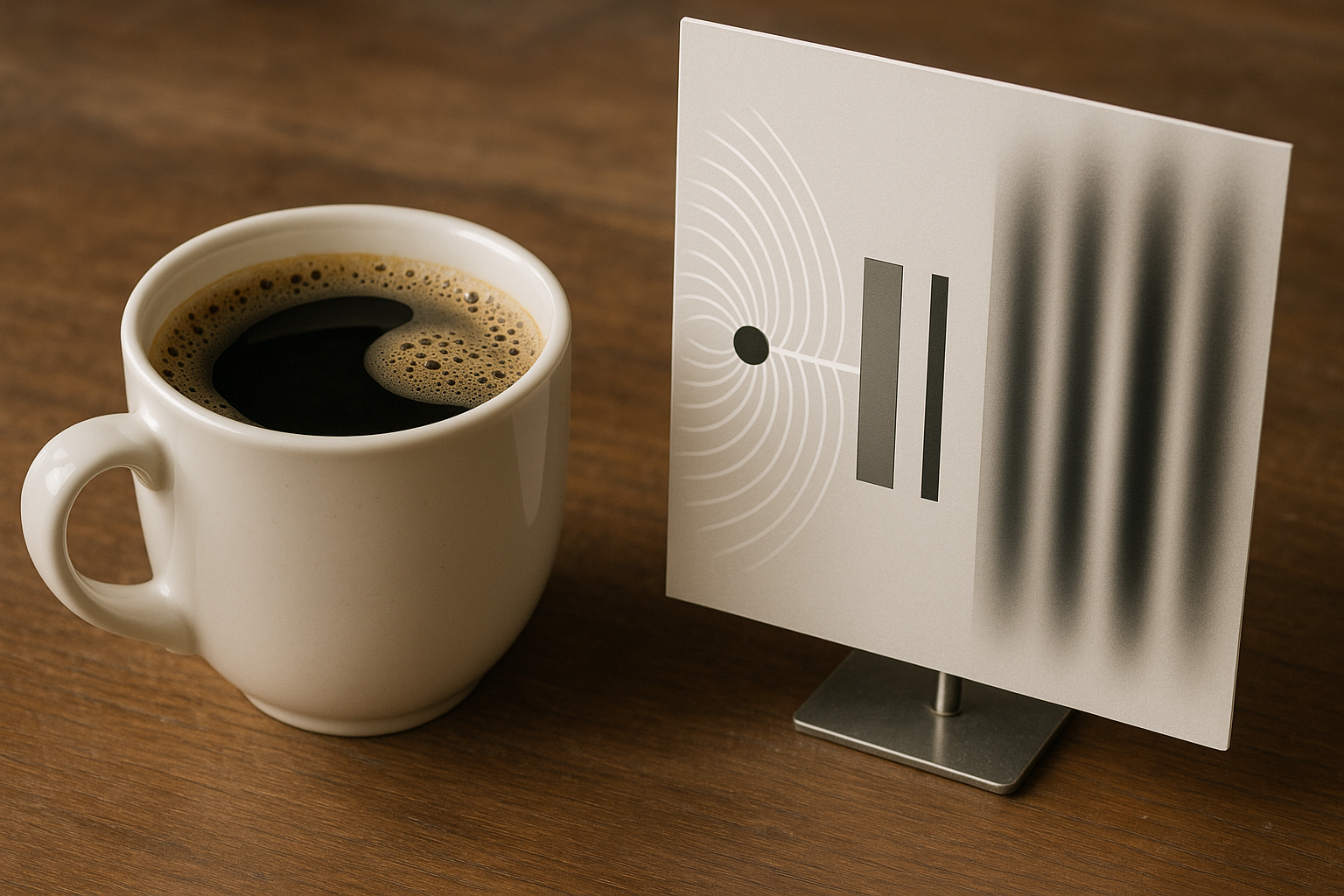 Coffee and the 2 slit quantum experiment