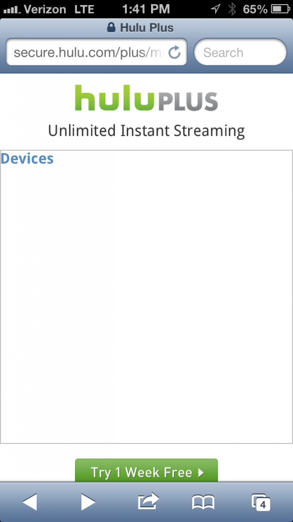 hulu mobile landing page
